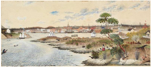 Edward Mallott Richardson: Victoria Harbour 1864. Source: "Digging for gold" pamphlet.