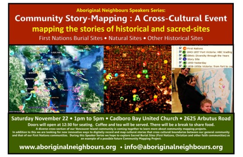 Community Story Mapping Poster, November 22nd, Victoria.